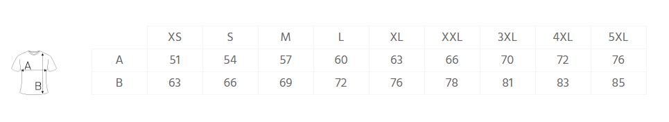 guide taille sweat unisexe